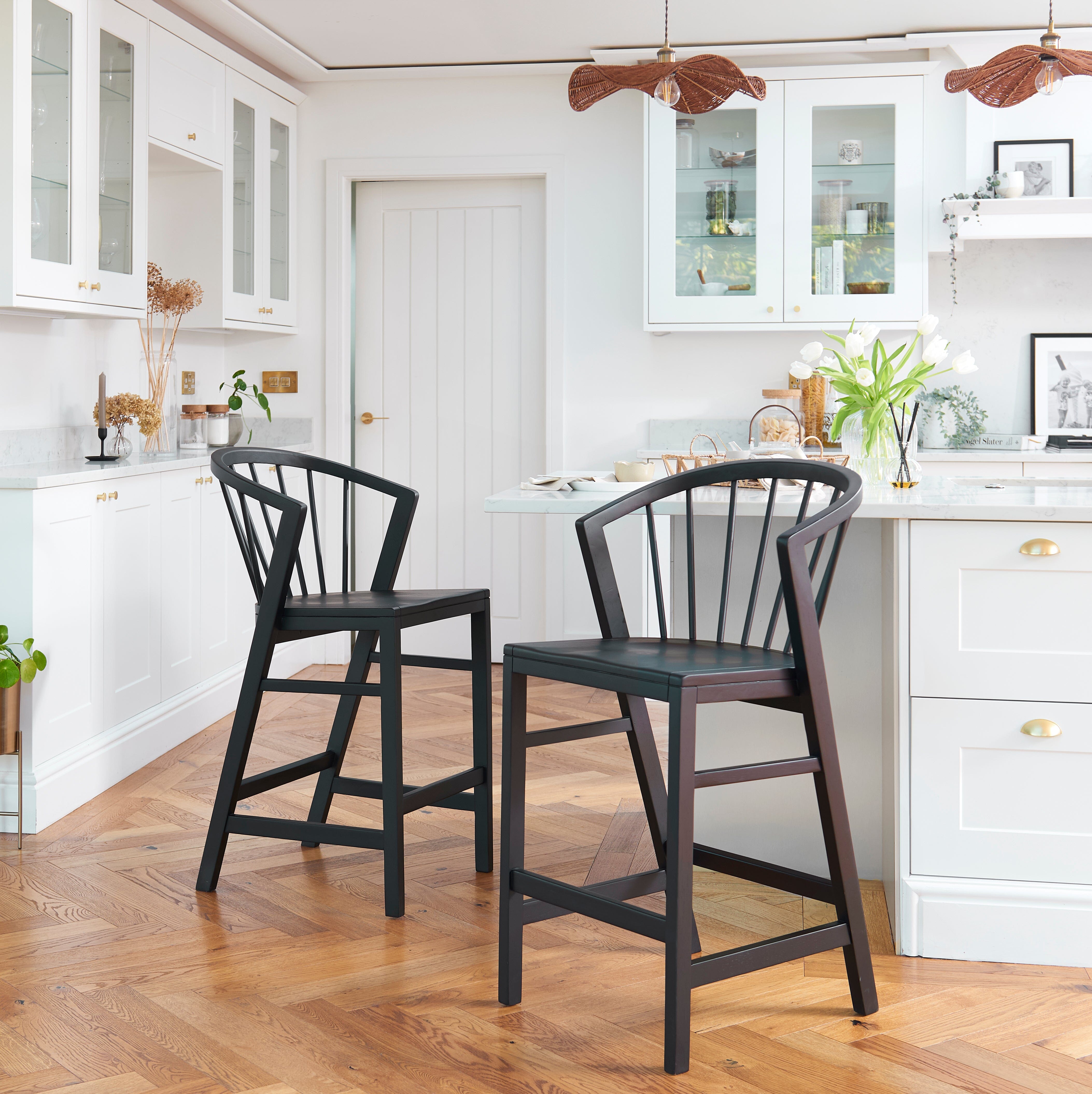 Mabel Black Bar Stools - Set Of 2 - Laura James