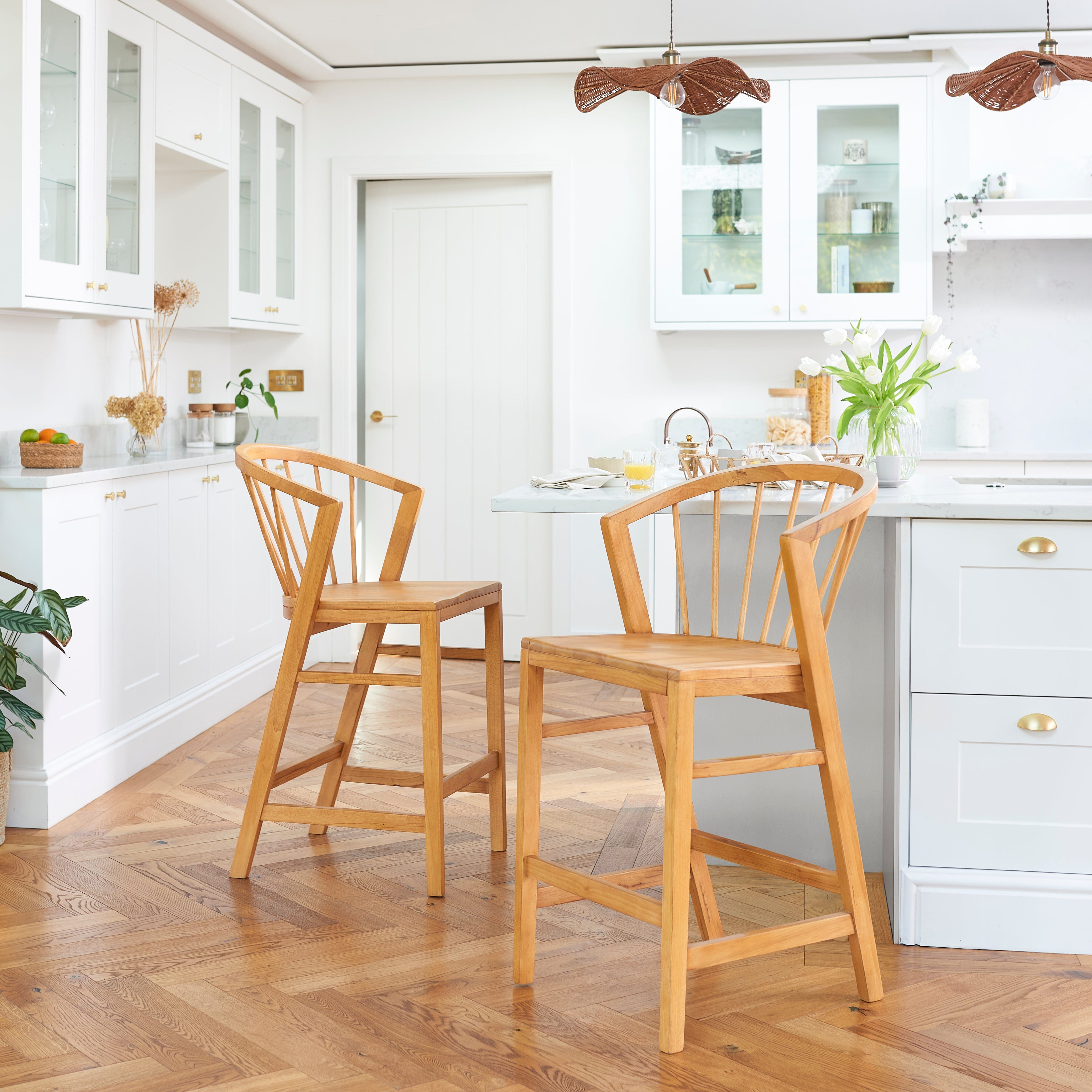 Mabel Oak Bar Stools - Set Of 2 - Laura James