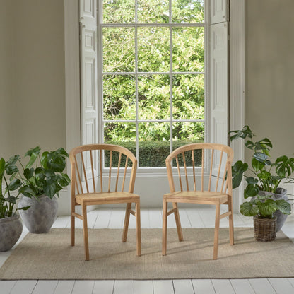 Mabel Whitewash Oak Dining Chairs - Set of 2 - Laura James