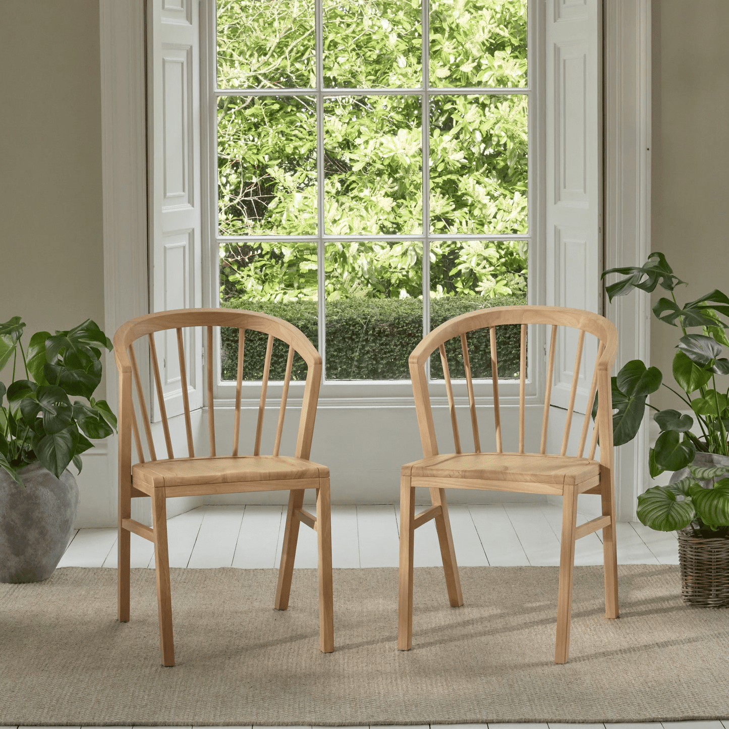 Outlet - Mabel Whitewash Oak Dining Chairs - Set of 2