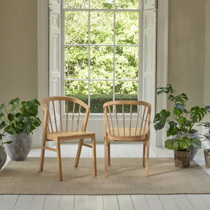 Mabel Whitewash Oak Dining Chairs - Set of 2 - Laura James