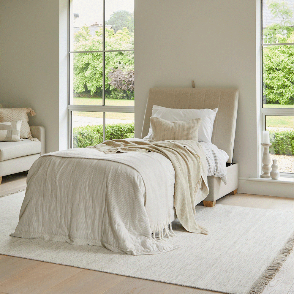 Madeleine Sand Bed in a Box - with Pale Oak Legs - Laura James