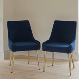 Maeve Ink Dining Chairs - Set of 2 - Gold Legs - Laura James 