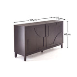 Makani 4 Door Sideboard - Noir Black - Laura James 