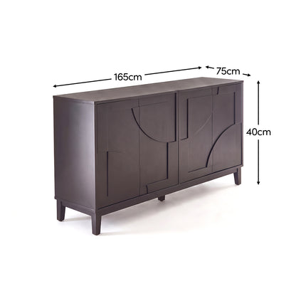 Makani 4 Door Sideboard - Noir Black - Laura James 