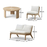 Mali Wooden Garden Sofa Set with Coffee Table & 2 Mali Chairs - Laura James