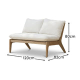 Mali Brushed Light Acacia Wooden Sofa - Sand Rope