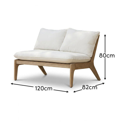 Mali Brushed Light Acacia Wooden Sofa - Sand Rope