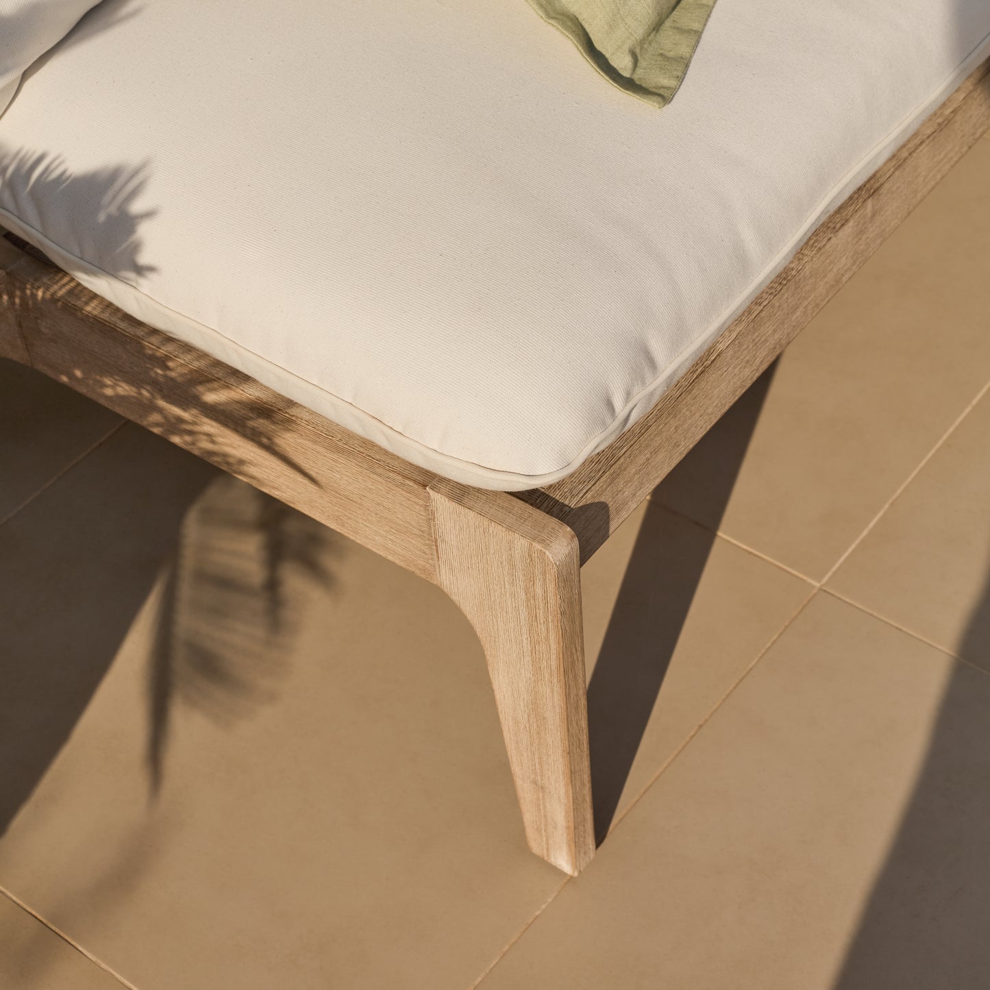 Mali Brushed Light Acacia Wooden Sofa - Sand Rope