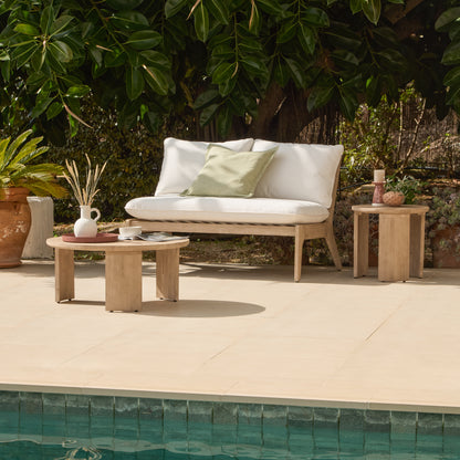 Mali Brushed Light Acacia Wooden Sofa - Sand Rope