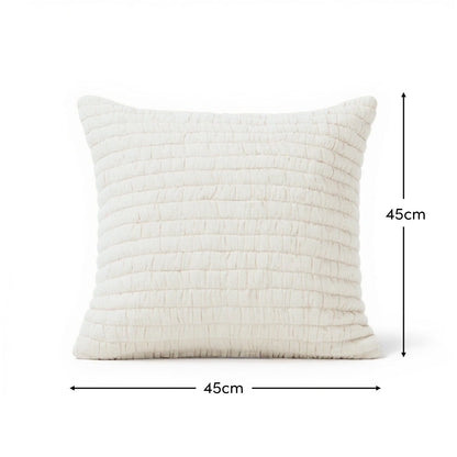 Malton 45 x 45cm Cotton Cushion Cover - White - Laura James 