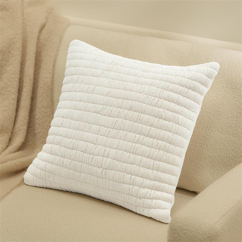 Malton 45 x 45cm Cotton Cushion Cover - White - Laura James 