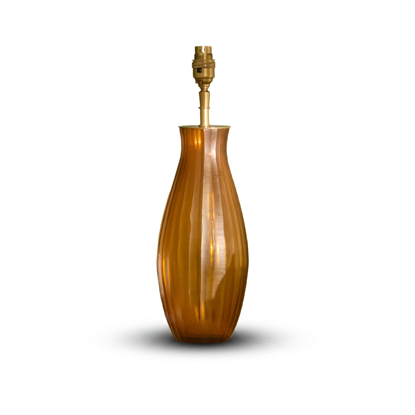 Mandla 40cm Glass Lamp Base - Amber Yellow - Laura James 