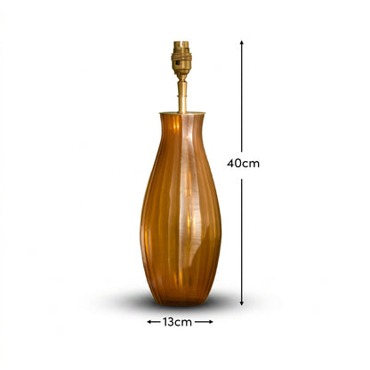 Mandla 40cm Glass Lamp Base - Amber Yellow - Laura James 