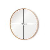 Marbury 100cm Round Wooden Mirror - Natural - Laura James 