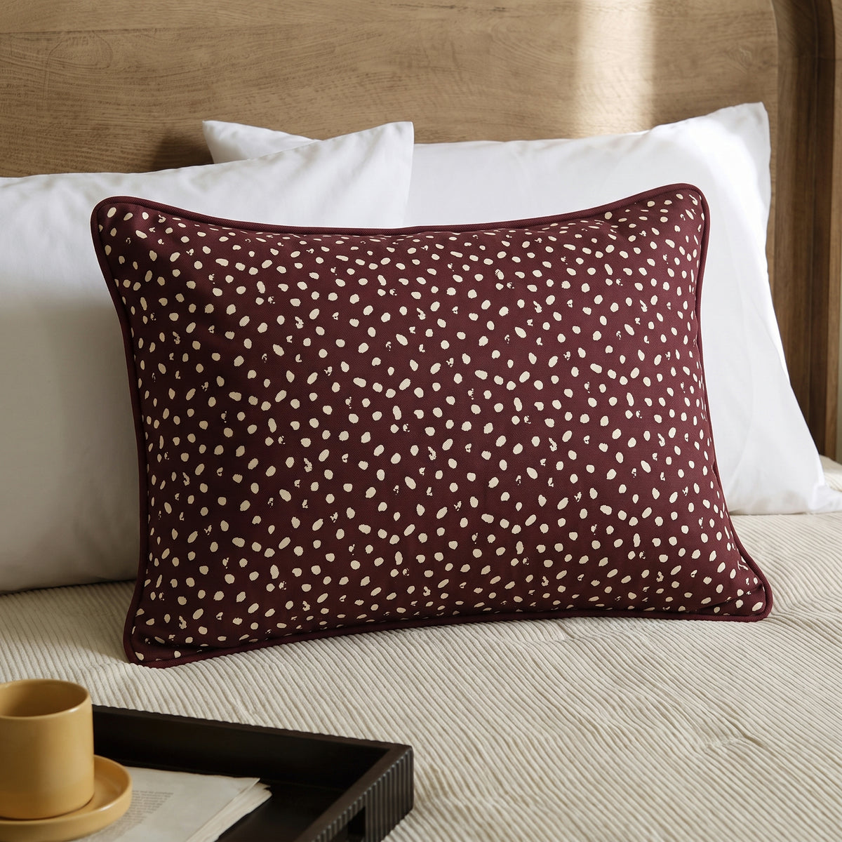 Margot 35x55cm Cushion Cover - Burgundy Red Spot