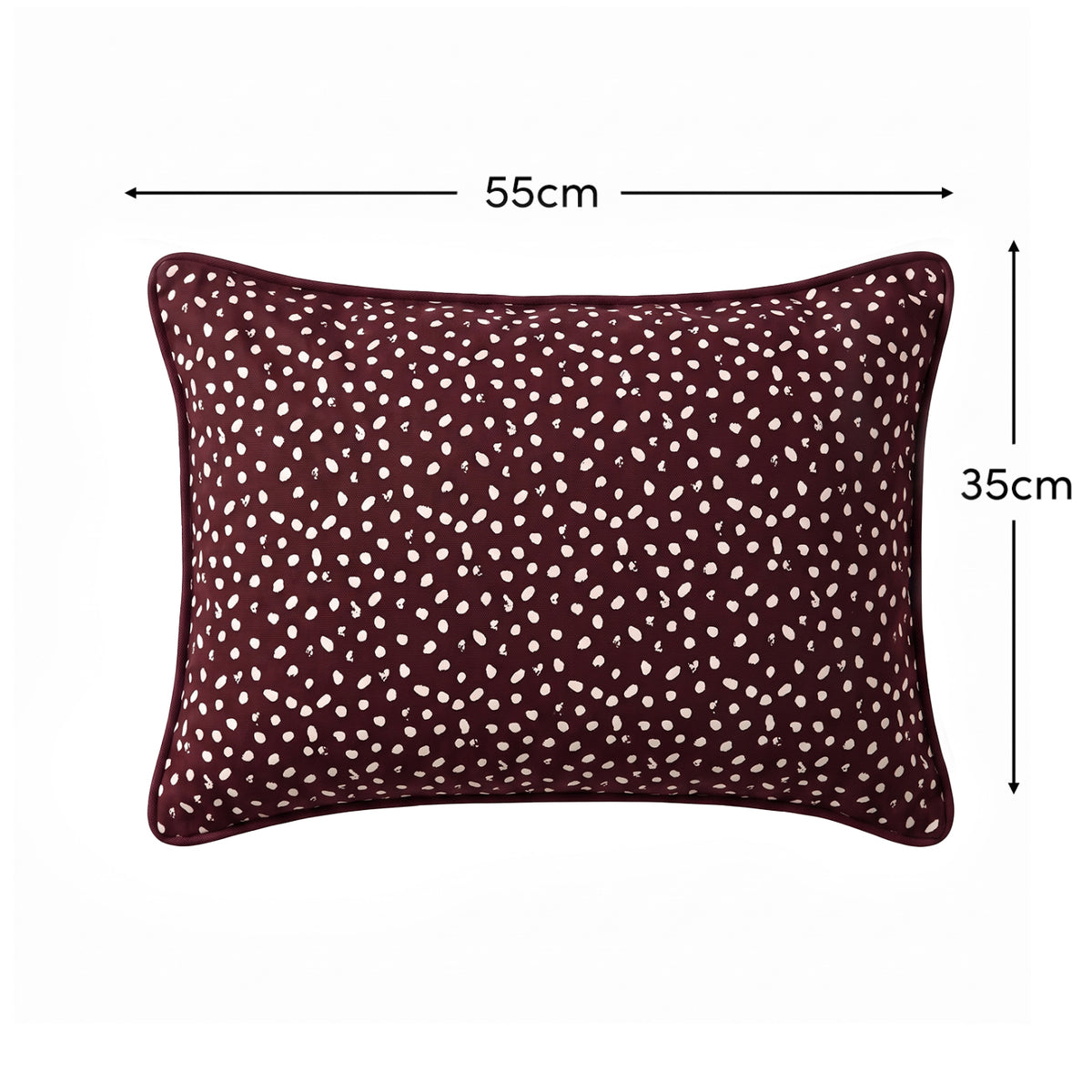 Margot 35x55cm Cushion Cover - Burgundy Red Spot