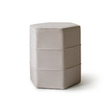 Margot 46cm Hexagon Footstool - Ivory - Laura James 