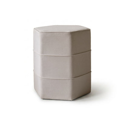 Margot 46cm Hexagon Footstool - Ivory - Laura James 
