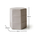 Margot 46cm Hexagon Footstool - Ivory - Laura James 