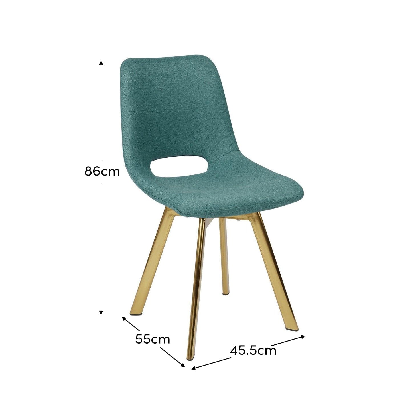 Margot office chair – teal and brass - Laura James