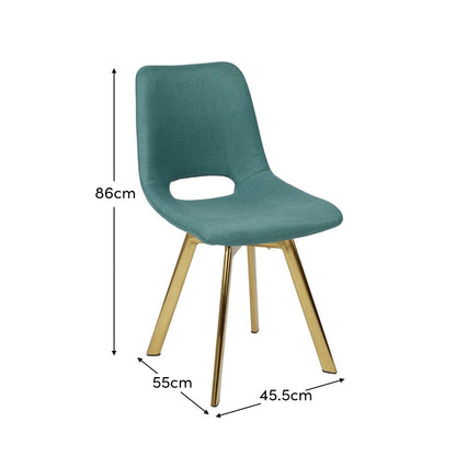 Margot office chair – teal and brass - Laura James