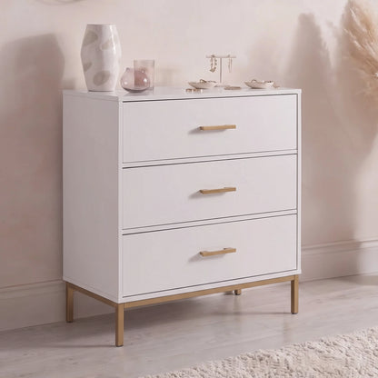 Marie 3 Drawer Chest of Drawers - White