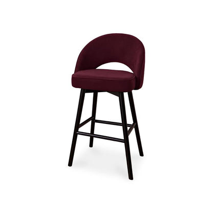 Marilyn Burgundy Red Bar Stool - Black Oak Legs - Laura James