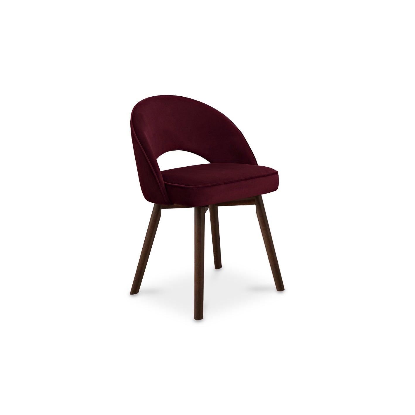 Octavia 220cm Coffee Brown Mango Wood Dining Table Set - 6 Seater - Marilyn Burgundy Red Dining Chairs - Coffee Brown Legs