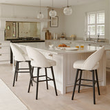 Marilyn Boucle Bar Stool - Black Legs