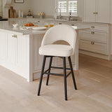 Marilyn Boucle Bar Stool - Black Legs