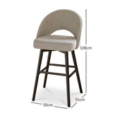 Marilyn Soft Beige Barstool with Black Oak Legs - Laura James

