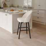 Marilyn Boucle Bar Stool - Black Legs