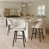 Marilyn Ivory Bar Stool - Black Oak Legs