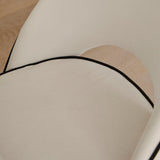 Levi Black Round Dining Table Set - 4 Seater - Marilyn Ivory and Black Piping Dining Chairs with Black Legs - Laura James 