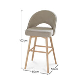 Marilyn Soft Beige Barstool with Whitewash Legs - Laura James
