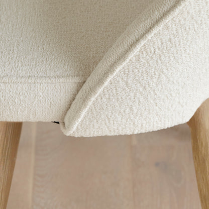 Marilyn Light Beige Boucle Dining Chairs - Set of 2 - Chalked Mango Wood Legs