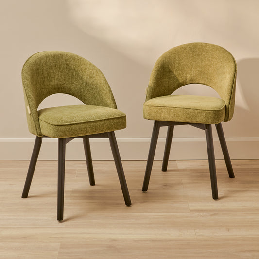 Marilyn Green Dining Chair - Set of 2 - Black Legs - Laura James