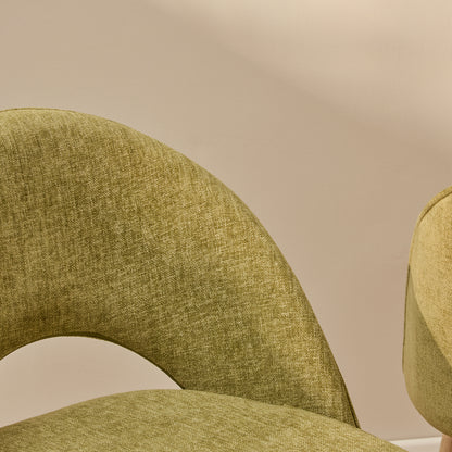 Marilyn Green Dining Chair - Set of 2 - Chalked Mango Wood Legs - Laura James 