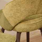 Marilyn Moss Green Dining Chair - Set of 2 - Coffee Brown Mango Wood Legs - Laura James 