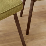 Marilyn Moss Green Dining Chair - Set of 2 - Coffee Brown Mango Wood Legs - Laura James 
