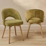 Marilyn Green Dining Chair - Set of 2 - Whitewash Legs - Laura James