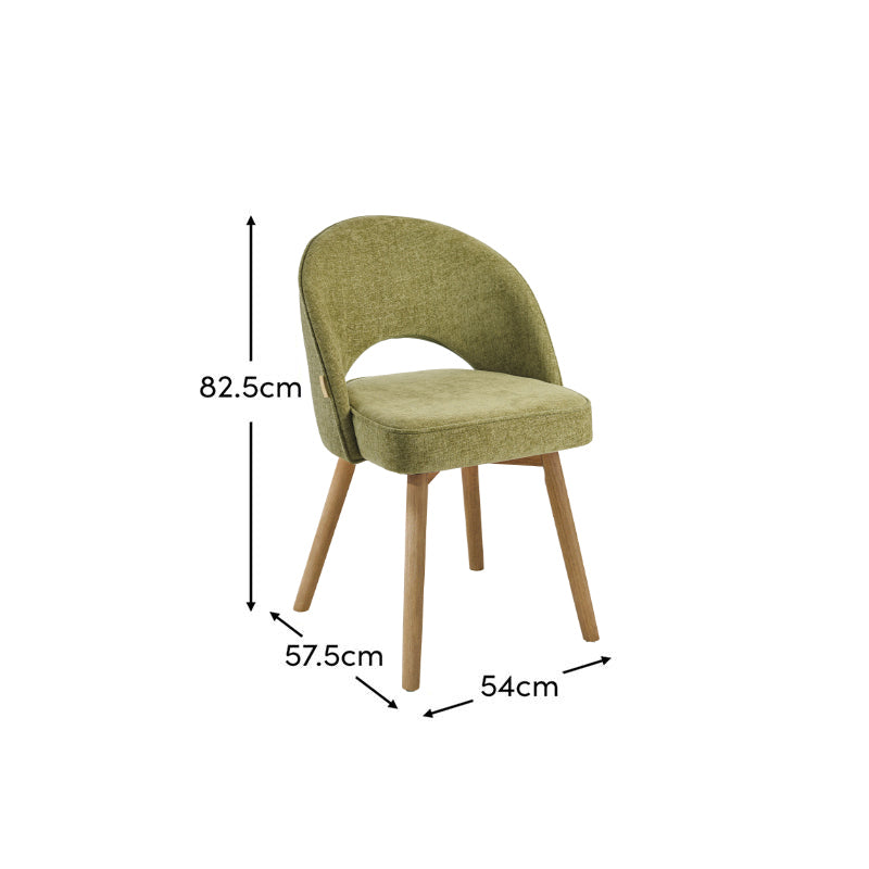 Marilyn Green Dining Chair - Set of 2 - Chalked Mango Wood Legs - Laura James 