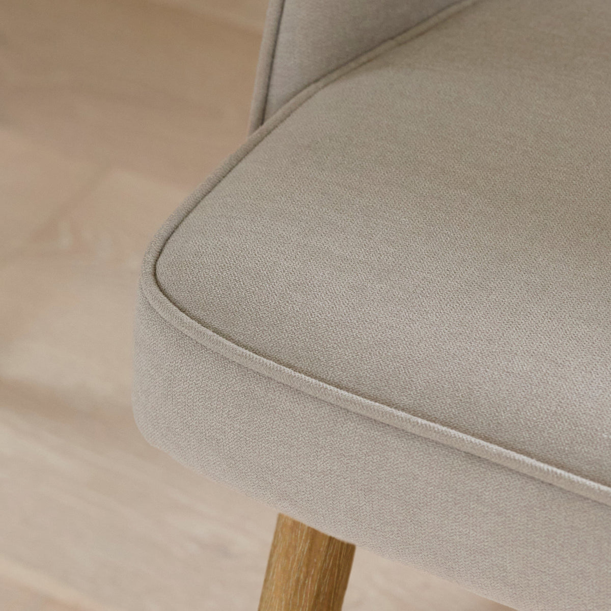 Marilyn Soft Beige Dining Chairs - Set of 2 - Chalked Mango Wood Legs
