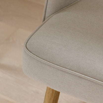 Marilyn Soft Beige Dining Chairs - Set of 2 - Chalked Mango Wood Legs