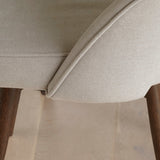 Marilyn Soft Beige Boucle Dining Chair - Set of 2 - Coffee Brown Mango Wood Legs - Laura James 