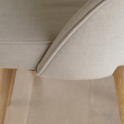 Marilyn Soft Beige Dining Chairs - Set of 2 - Chalked Mango Wood Legs