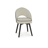 Marilyn Dining Chairs - Set of 2 - Ivory with Black Oak Legs
