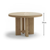 Marlon Whitewash Oak Round Dining Table - Laura James