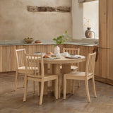 Marlon Whitewash Oak Round Dining Table Set - 4 Seater - Tilly Dining Chairs - Whitewash Oak Legs - Laura James 